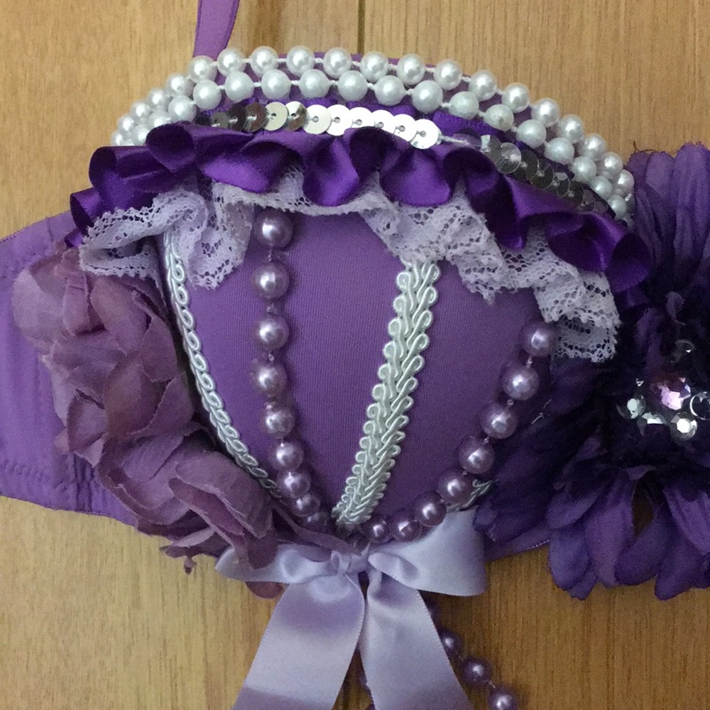 EDC Purple Flower Rave Bra - Picture 2 of 3